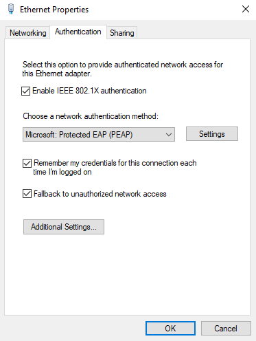 Enable IEEE 802.1X Authentication