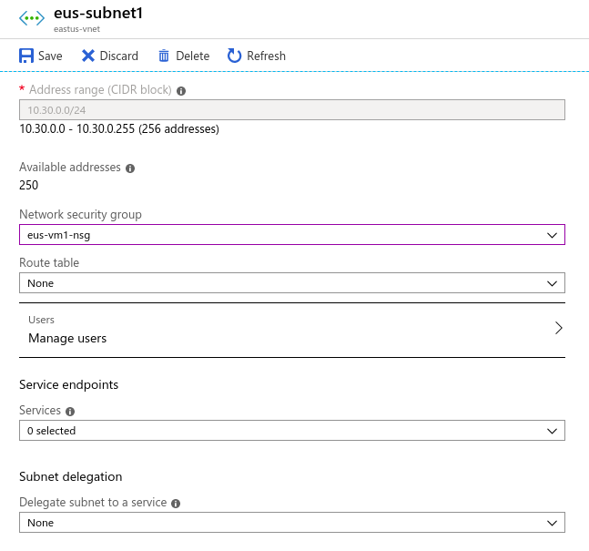 attach nsg to subnet using a different method from previous